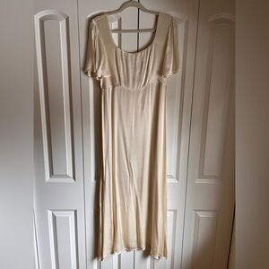 Nobody’s Child Cream Satin Midi Dress Size 6 | Formal